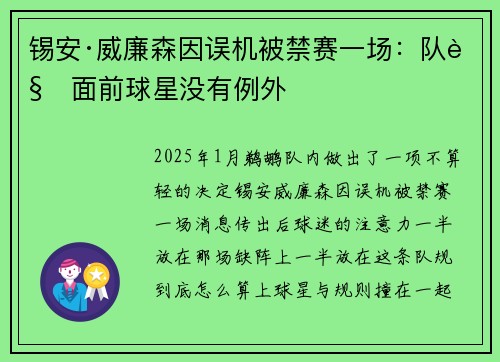 锡安·威廉森因误机被禁赛一场：队规面前球星没有例外